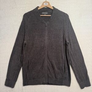 Barefoot Dreams Gray CozyChic Lite Full Zip Jacket Sweater Sz M Pockets